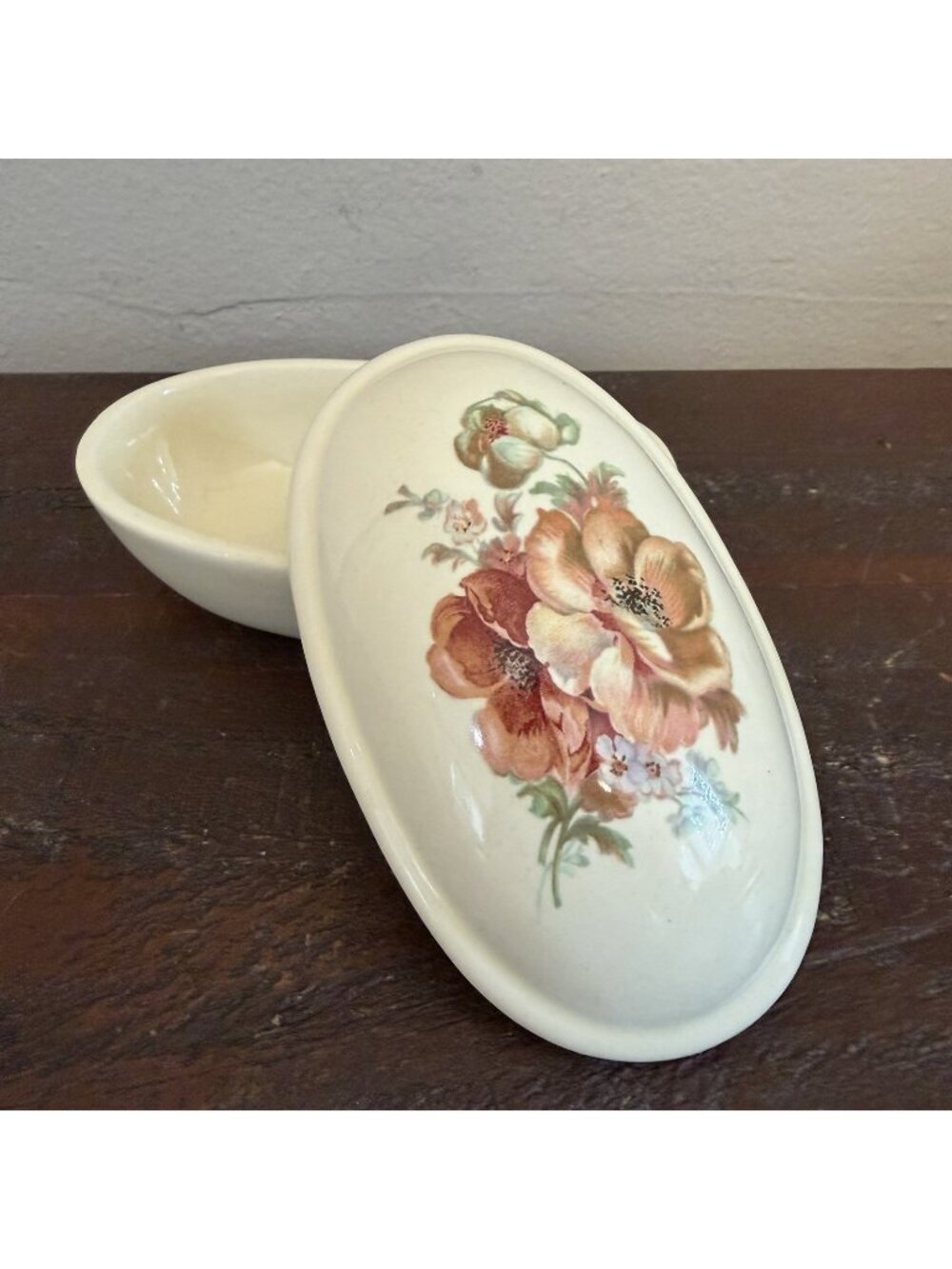 Vintage Athena California Floral Trinket Dish Ring Catchall Cottagecore Decor